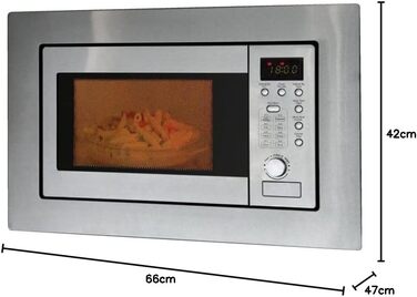 Мікрохвильова піч Bomann MWG 2215 EB з нержавіючої сталі, 800 Вт, вбудована, з функцією грилю