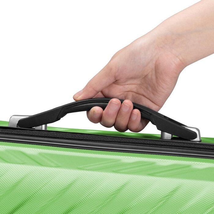 Набір валіз Zelsius 3 шт., Чорний | ABS валізи з кодовим замком, подвійними колесами та внутрішнім роздільником | Ручна поклажа, набір валіз з жорсткою оболонкою 3 шт., Trolley, велика валіза, Luggage Set (Зелений)