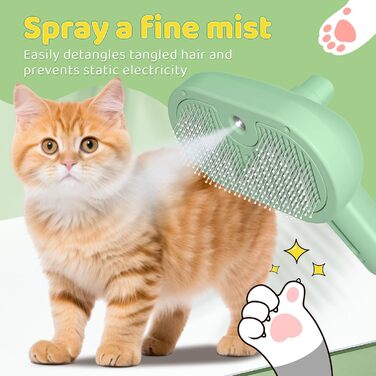 Щітка для котів і собак з парою, щітка для видалення шерсті, гребінець для котів з довгим хутром, білий (зелений)