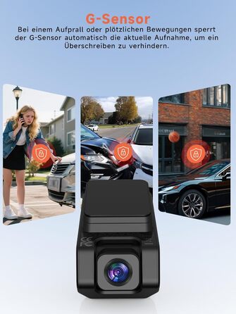 Відеореєстратор Veement Dashcam Auto: 2.5K+1080p, міні камера, нічне бачення, G-сенсор, паркувальний режим, 32GB карта, чорний