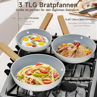 Scheffler Nonstick Fry Pan Set - 20/24/28cm - Induction Compatible