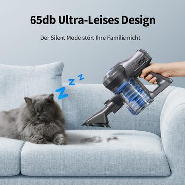 Kalado KCV500 Бездротовий акумуляторний пилосос, 23kPa потужність всмоктування, ультралегкий, 6-в-1, час роботи 35 хв, для тварин, килимів, твердих підлог