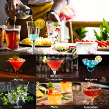 Професійний шейкер для коктейлів Lychee з нержавіючої сталі (12 предметів) / Набір шейкерів для коктейлів преміум-класу / 550 мл