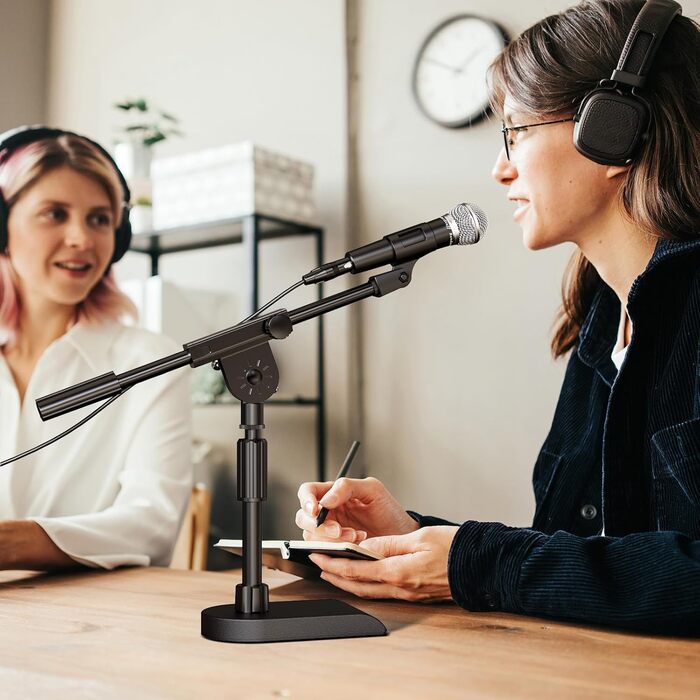 Підставка для мікрофона TONOR з регульованою висотою, з важкою основою та поворотним кріпленням, Boom Arm з адаптерами 3/8'' та 5/8'' для всіх мікрофонів, підходить для подкастів, гітари