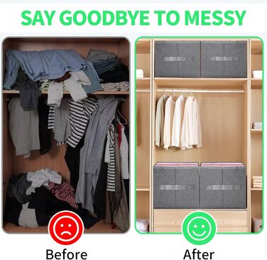 6-Piece Closet Organizer Organization System, Stackable Clothes Closet Organizer, Pants Organizer for Closet, Clothes Organizer, Clothes Storage Box Storage Boxes with Handle (7 Storage Compartments)