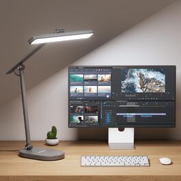 Настільна LED лампа Honeywell H4 Sunturalux - Офісна лампа з димером, 3 режими світла, сенсорне управління, сіра