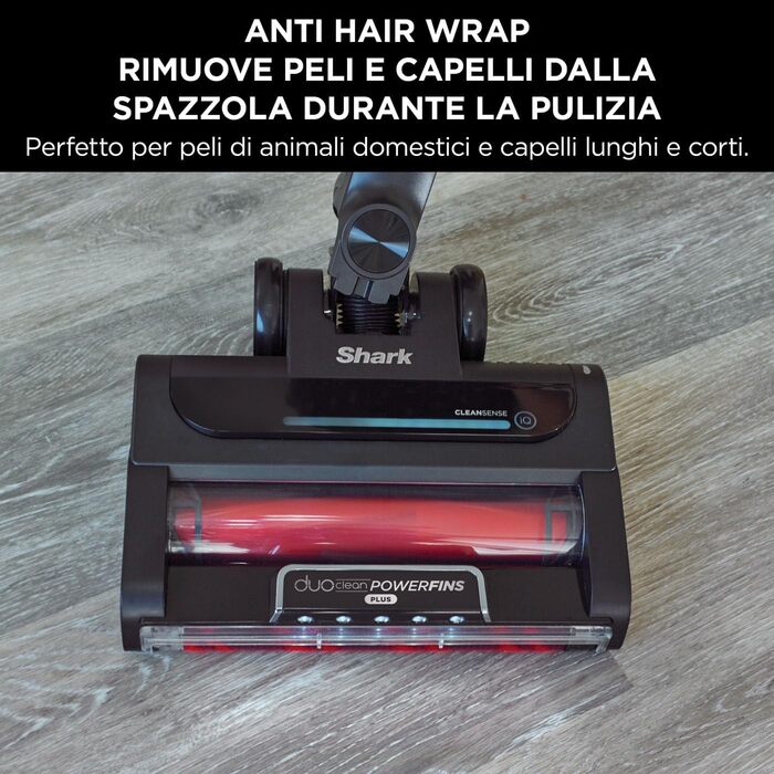 Shark Stratos акумуляторний бездротовий пилосос PowerFins Plus, 60 хв роботи, CleanSense IQ, антизаплутування волосся, насадки для щілин та різних поверхонь, рожево-антрацитова колірна гамма, IZ400EU Stratos, без насадки для тварин