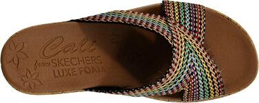 Босоніжки жіночі Skechers Beverlee-Delighted на танкетці, 37 EU, широка колодка, багатокольорові