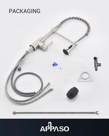 Змішувач для кухні APPASO 3-Wege, чорний, з нержавіючої сталі, 360° обертання, для фільтрації води