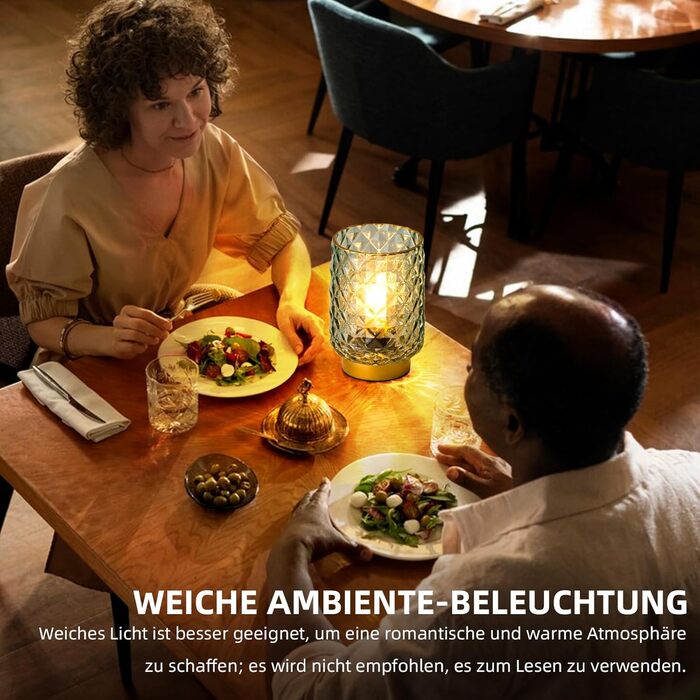 LED настільна лампа MJ PREMIER: акумуляторна, сенсорне керування, регулювання яскравості, скло, USB зарядка, аварійне освітлення (зелена)