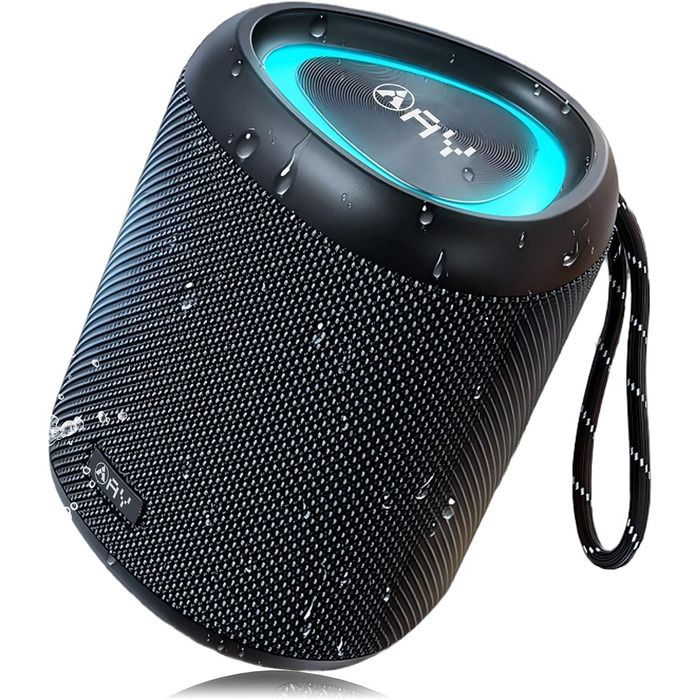 Портативна Bluetooth колонка AY з підсвічуванням, потужний звук, IPX5 водостійкість, AUX/TF картка, стерео-паринг, 24 години роботи від акумулятора, ідеально для дому та відпочинку на природі, світло-зелений (чорно-синій, великий)