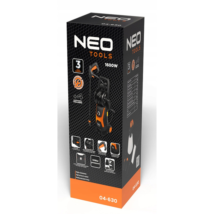 Мийка високого тиску NEO TOOLS 04-630, 135 бар, 1600 Вт
