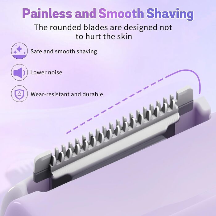 Триммер для бікіні 2025 року: 2-в-1 для жінок, водонепроникний, безболісний, для тіла. Повний комплект для догляду за інтимною зоною. Колір: фіолетовий