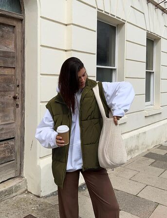 Зимова жилетка для жінок великого розміру, стегана, легка, з високим коміром, без рукавів, з утеплювачем, пуховик, куртка з кишенями, армійний зелений XL