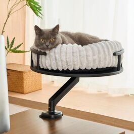 Килимок для котів LEVI | Платформа для котів | 2 ліжка | Для столу та підвіконня | Міцний, сучасний дизайн, сірий | Corduroy