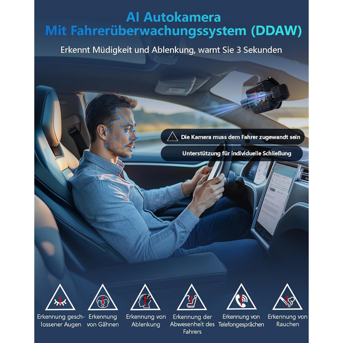 Відеореєстратор автомобільний HUPEJOS KI Dashcam V8Pro 4-камерний з монітором водія, 3K+ 3*1080P, 360°, WiFi, GPS, CPL, 128GB, 24H парковка