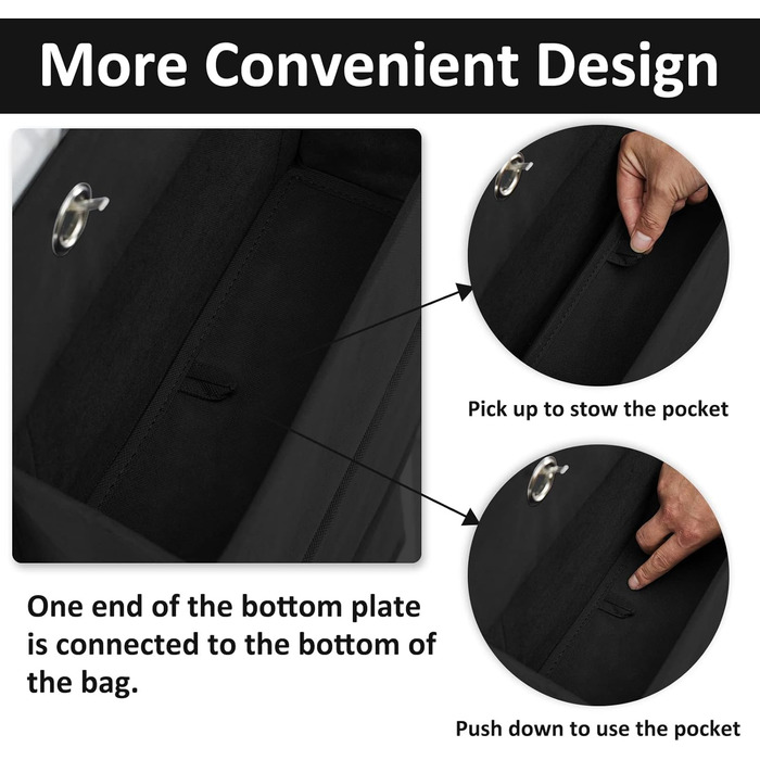 Органайзер для дверей Youdenova з 4 кишенями та 2 гачками, настінна полиця-органайзер для ванної, спальні, дитячої кімнати, чорний