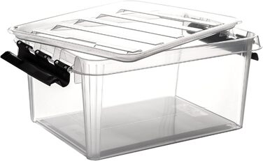 10x Storage Box Stackable Box Smart Store Classic 15 Transparent with Lid & Click Closure