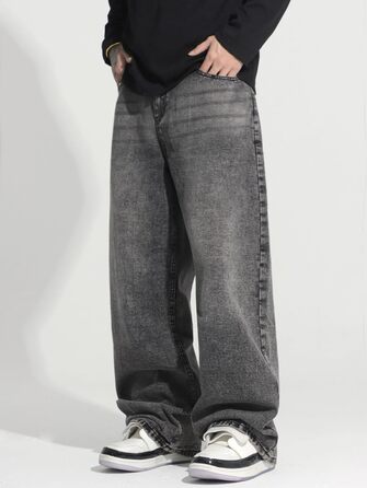 Чоловічі джинси Zewool Baggy Y2K сірі (H10 Grau, XS) - широкі, в стилі Hip Hop, зручні для скейтбордингу