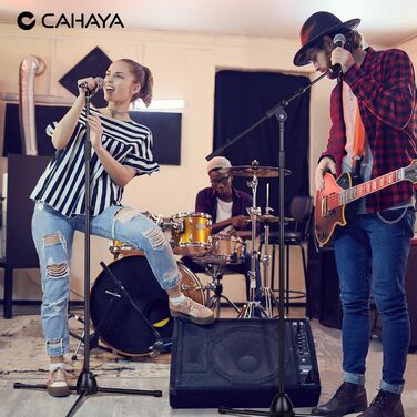 Підставка для мікрофона 2-в-1 Cahaya CY0311: підлого тип, 3 кліпси для кабелів, для вокалу, сцени, конференцій та презентацій