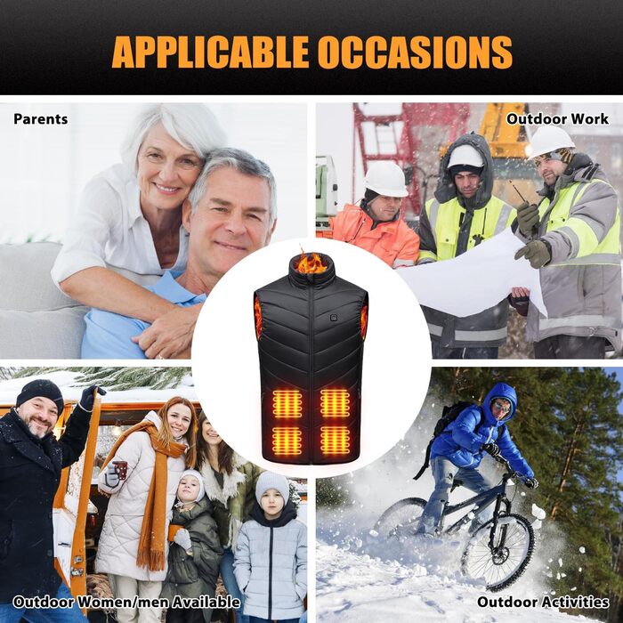 Обогревна куртка з Powerbank, легка та перезаряджувана, для чоловіків та жінок (XL)