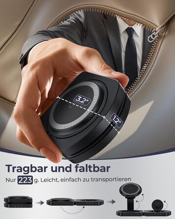 Бездротова зарядка Induktive для iPhone 17 Air/16/15/14/13/12, 3-в-1 з підтримкою MagSafe, Apple Watch та AirPods, чорний матовий