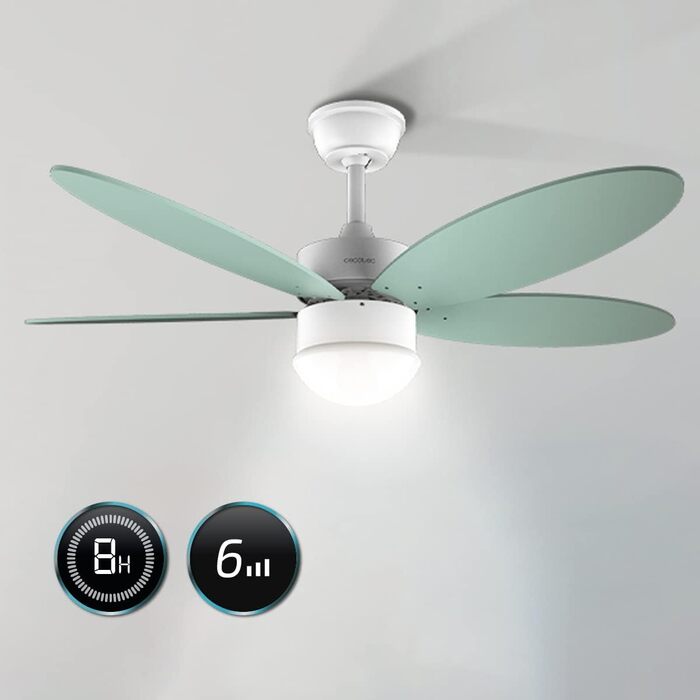 Стельовий вентилятор Cecotec EnergySilence Aero 4260 42 дюйми, LED, пульт, 6 швидкостей, м'ятний