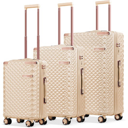 Набір валіз Homelux 3 шт. Бежевий, ABS, Hartschale (твердий корпус), M-L-XL, 1003-beige