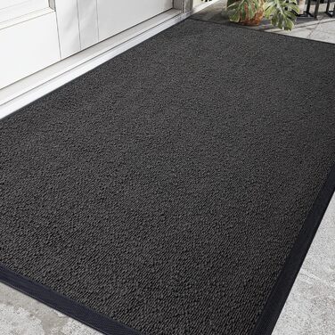 Килимок для дому та вулиці DEXI, 90x150 см, сірий. Нековзний, миючий, вологостійкий, для входу.