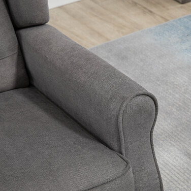HOMCOM Comfortable Reading Chair, Weight Capacity up to 160kg, Single Armchair for Living Room, Dark Grey