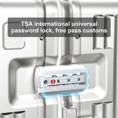 Чемодан ручної поклажі для весни/літа, дозволений для авіаперевезень, з TSA-замком, 360° колесами, PC-корпусом та міцним алюмінієвим каркасом, підходить для розмірів 20'', 24'' та 26''