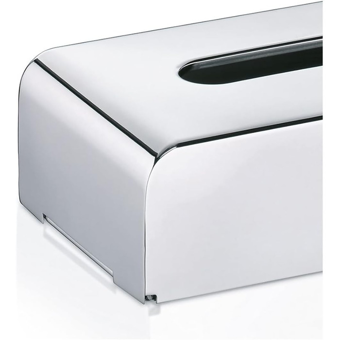Kela 22860 Cosmetic Tissue Box with Wall Mount, 27x 12.5x 7cm, 18/10 Stainless Steel, Faber, Silver Glossy