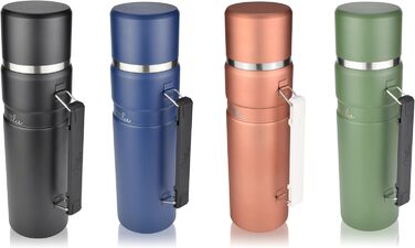 Термос Milu Thermoskanne 1L: ізольована фляга з нержавіючої сталі, 1000 мл, Navyblau (темно-синій)