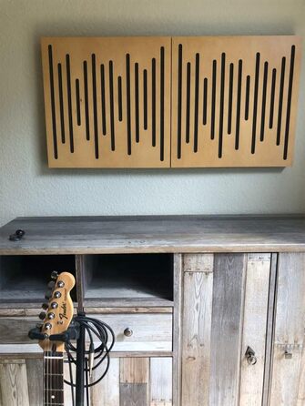 Акустичні панелі з натурального дерева Bluetone Acoustic WaveFuser Wood, 50x50 см, світлий дуб