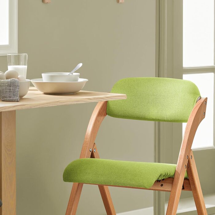 SoBuy FST92-GR Folding Chair Kitchen Chair with Padded Seat and Backrest Green WxHxD approx.: 47x77x60cm 1 Chair Green