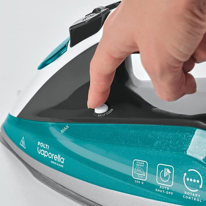 Відпарювач для одягу Polti Vaporella Quick&Slide Qs220 з цифровим дисплеєм та професійною підошвою Pro-Steam, 2400 Вт, потужний паровий удар 250 г