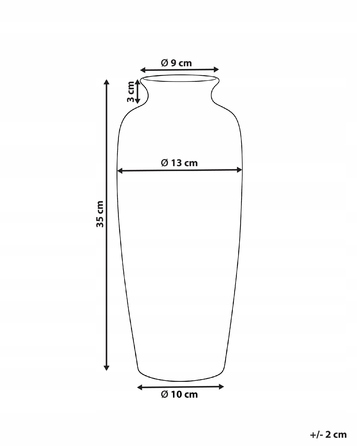 Ваза Beliani з порцеляни, 13 x 35 см