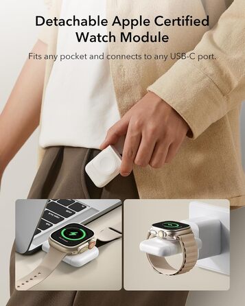 Зарядний станція 3-в-1 ESR для Apple Watch та iPhone з MagSafe, складана, з чохлом (білий)