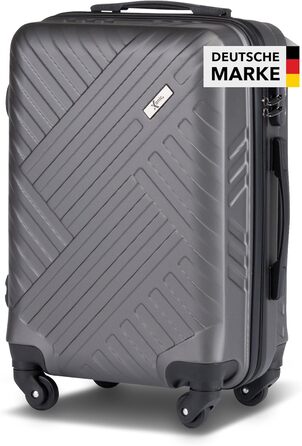 Чемодан Xonic Design: ABS-корпус, 360° колеса, замок, M-L-XL, сірий