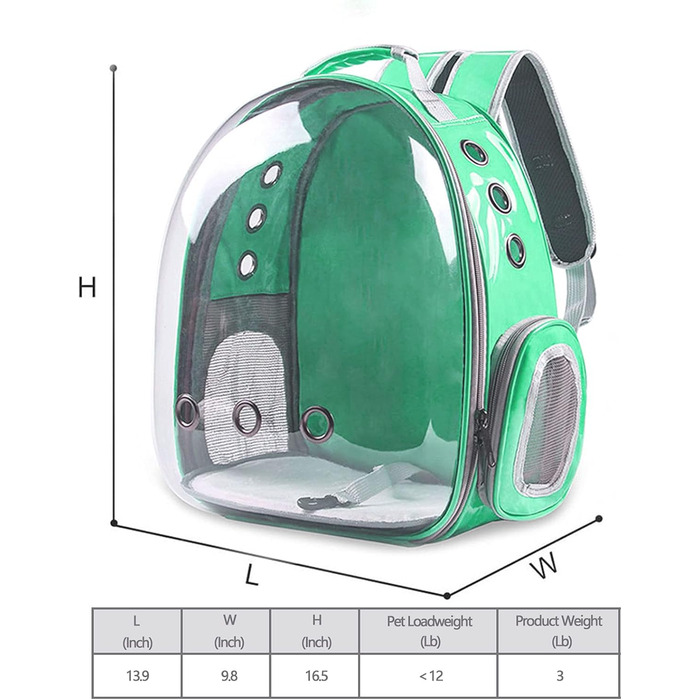 Рюкзак-переноска для котів та собак, рюкзак для тварин, рюкзак-капсула для подорожей, шкіряний (Leather-GR)