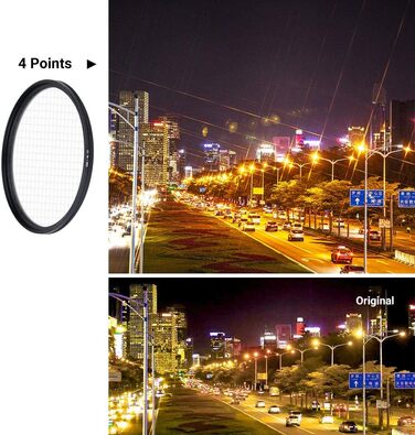 Фільтр JJC Glas-Stern 62mm (4/6/8 променів) для Sony A7/A7C/A7R/A7S/A9 + об'єктив Sony FE 90mm F2.8 Macro G OSS та інші об'єктиви з різьбою 62mm