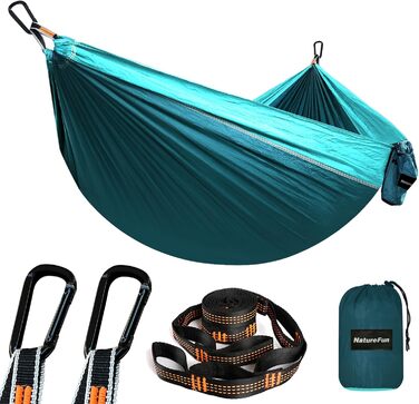 Гамак для кемпінгу NATUREFUN Ultraleicht | 275 x 140 см, 300 кг, дихаючий, швидковисихаючий, армійний зелений