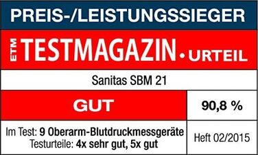 Тонометр Sanitas SBM 21 на плече, автоматичний, вимірювання тиску та пульсу, визначення аритмії