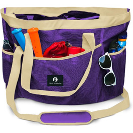 Red Suricata Large Mesh Beach Bag - Beach Bags and Shopping Bags (Violet/Beige)