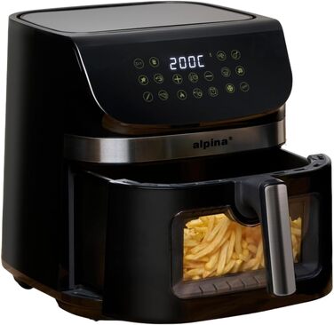 Фритюрниця Alpina Heißluft XXL: Airfryer на 4-6 осіб, 1800W, 9L, цифровий дисплей, таймер 2 год