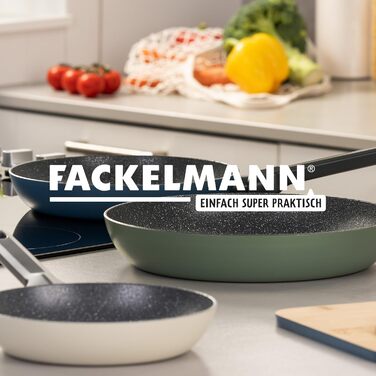 Сковорода Fackelmann Balance 28 см з екологічного алюмінію з антипригарним покриттям Green Smoke, індукційна, стійка до нагріву
