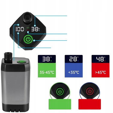 Портативний кемпінговий душ на 20 л з LED-дисплеєм та помпою IPX7