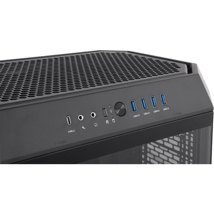 Корпус ПК Thermaltake The Tower 600 ATX Mid-Tower, чорний: скляний дизайн, USB-C, підтримка радіаторів 420/360мм