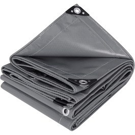 WOLTU Waterproof Cover Sheet with Grommets, Fabric Tarpaulin 500g/m² Waterproof & Tear-Resistant | Premium PVC Tarpaulin Universal Cover for Truck, Pool, Camping, Wood Garden Furniture (Dark Grey, 2x3m)