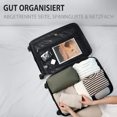 Набір валіз FERGÉ Toulouse 3 шт. з жорстким корпусом - ручна поклажа 55 см, L, XL. Чорний колір, 100% ABS.